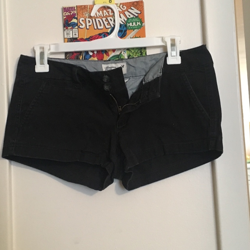 American Eagle black suede shorts size 0